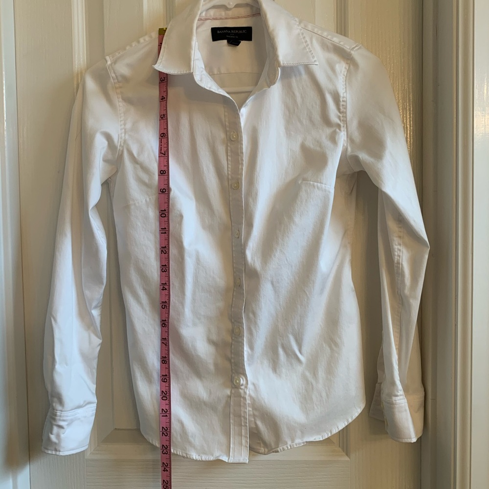 Long-Sleeve Button Down White Blouse
